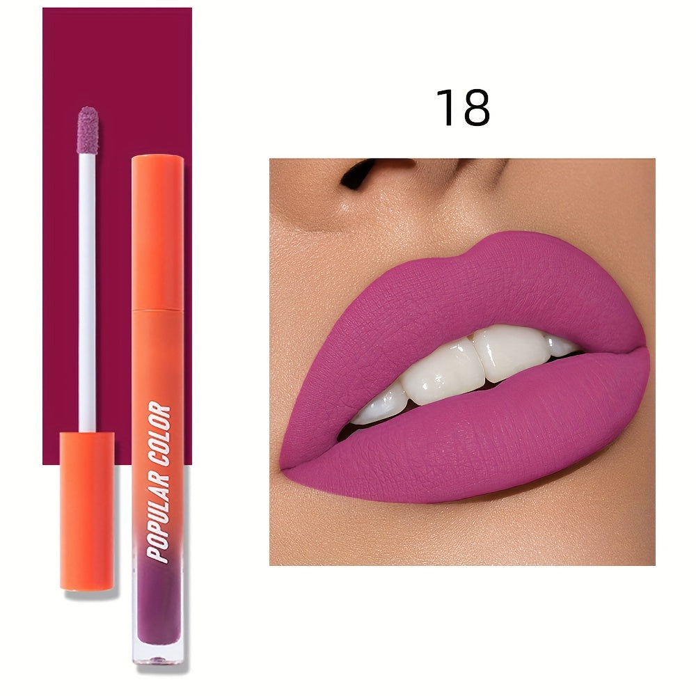 Beauty Matte Lip Gloss Glitter 19 Colors Long Lasting Moisturizing Liquid Makeup Rouge Lip Glaze Cosmetic, Liquid Lipstick, Lip Makeup For Music Festival