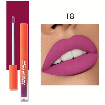 Beauty Matte Lip Gloss Glitter 19 Colors Long Lasting Moisturizing Liquid Makeup Rouge Lip Glaze Cosmetic, Liquid Lipstick, Lip Makeup For Music Festival