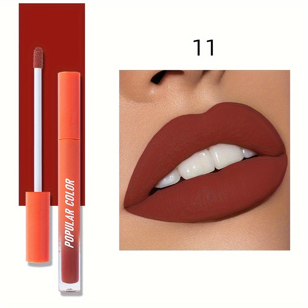 Beauty Matte Lip Gloss Glitter 19 Colors Long Lasting Moisturizing Liquid Makeup Rouge Lip Glaze Cosmetic, Liquid Lipstick, Lip Makeup For Music Festival