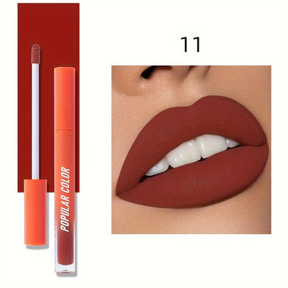 Beauty Matte Lip Gloss Glitter 19 Colors Long Lasting Moisturizing Liquid Makeup Rouge Lip Glaze Cosmetic, Liquid Lipstick, Lip Makeup For Music Festival