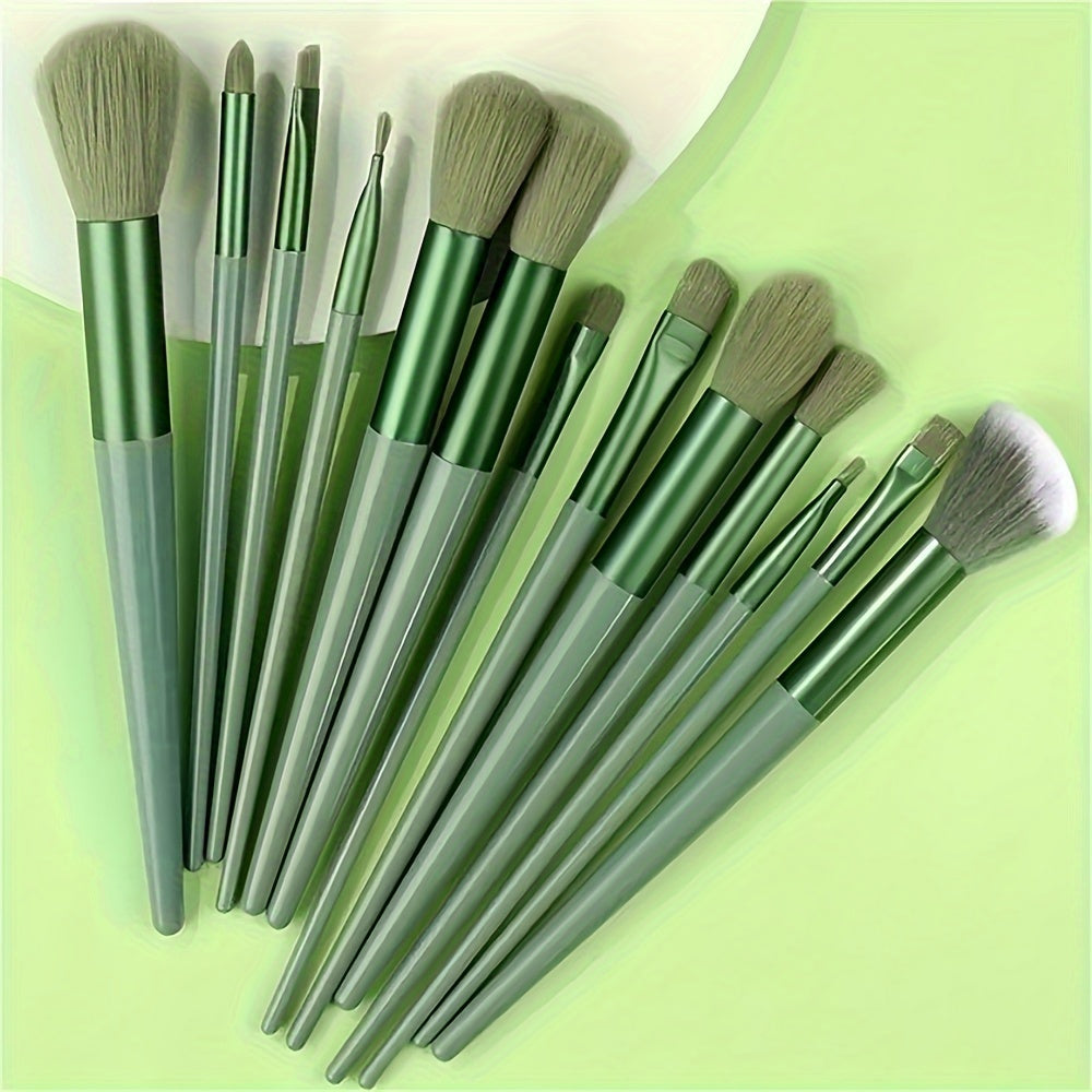 Synthetic Fibers Makeup Brush Set - Professional Foundation, Concealer, Eye Shadow, Blending Brushes - Manual Use, Plastic Handle Beauty Tools For Flawless Makeup Application