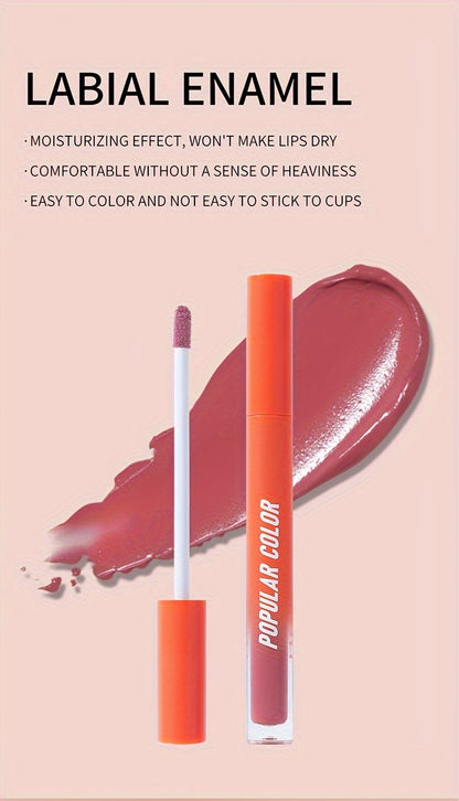 Beauty Matte Lip Gloss Glitter 19 Colors Long Lasting Moisturizing Liquid Makeup Rouge Lip Glaze Cosmetic, Liquid Lipstick, Lip Makeup For Music Festival