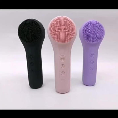 Electric Facial Cleansing Brush with Vibration, Silicone & Plastic, Unscented, USB Rechargeable with 600mAh Lithium Battery, Multi-Purpose Body Massager & Cleaner, with Ideal Home Beauty Gift