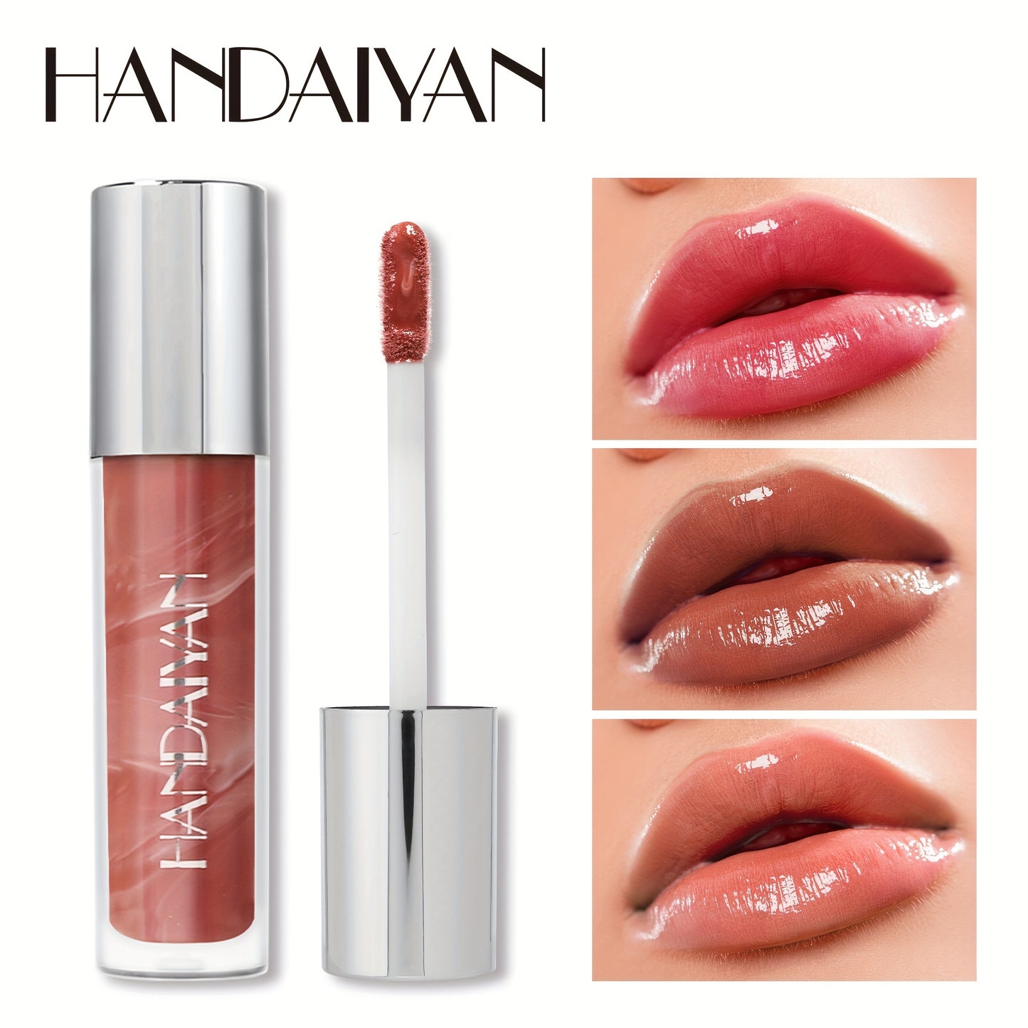 Marble Lip Glaze, Moisturizing Long-Lasting Liquid Lipstick, Lip Gloss, Vibrant Color Selection, 0.14oz Each, Non-Stick Formula, High-Shine Finish, Lightweight Beauty Makeup