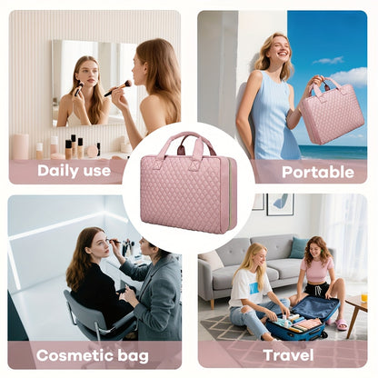 [2pcs Bag] 2-in-1large-capacity Removable Cosmetic Bag, Summer Travel Multi-compartment Hanging Toiletry Bag, With Brush Storage, Universal Portable Beauty Essentials Large Makeup Bag-hanging Toiletry Travel Bag, Suitable For