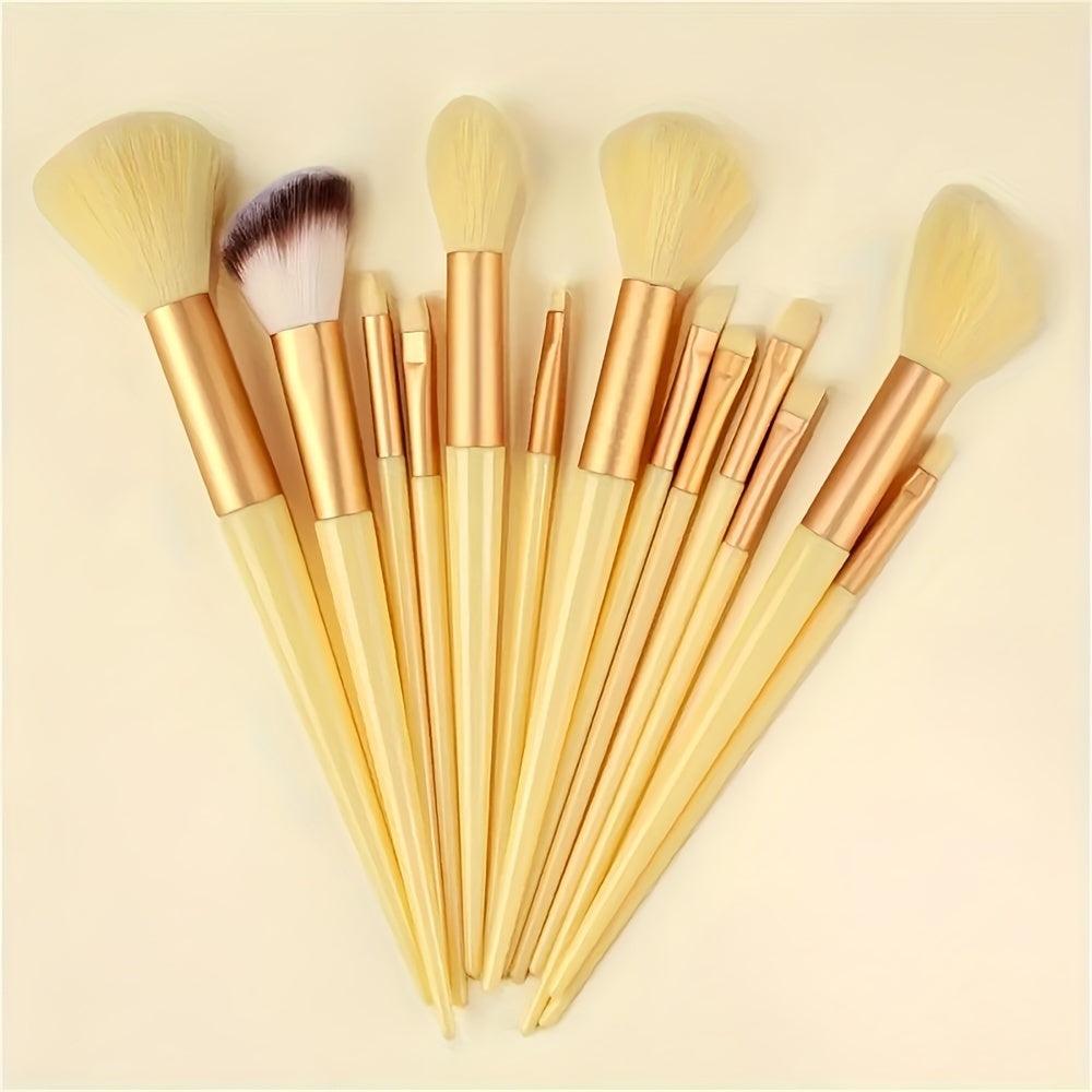 Synthetic Fibers Makeup Brush Set - Professional Foundation, Concealer, Eye Shadow, Blending Brushes - Manual Use, Plastic Handle Beauty Tools For Flawless Makeup Application