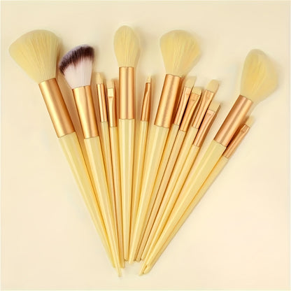 Synthetic Fibers Makeup Brush Set - Professional Foundation, Concealer, Eye Shadow, Blending Brushes - Manual Use, Plastic Handle Beauty Tools For Flawless Makeup Application