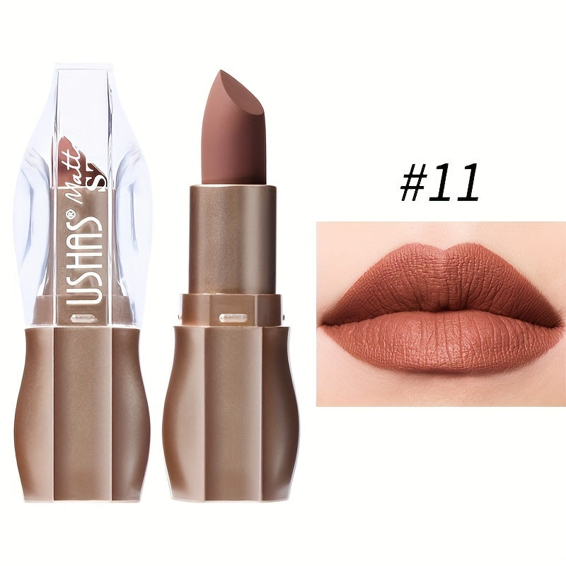 1pc Matte Lipstick In Nude Shades, Non-Drying, Natural Lip Color, Long-Lasting Beauty Lip Makeup