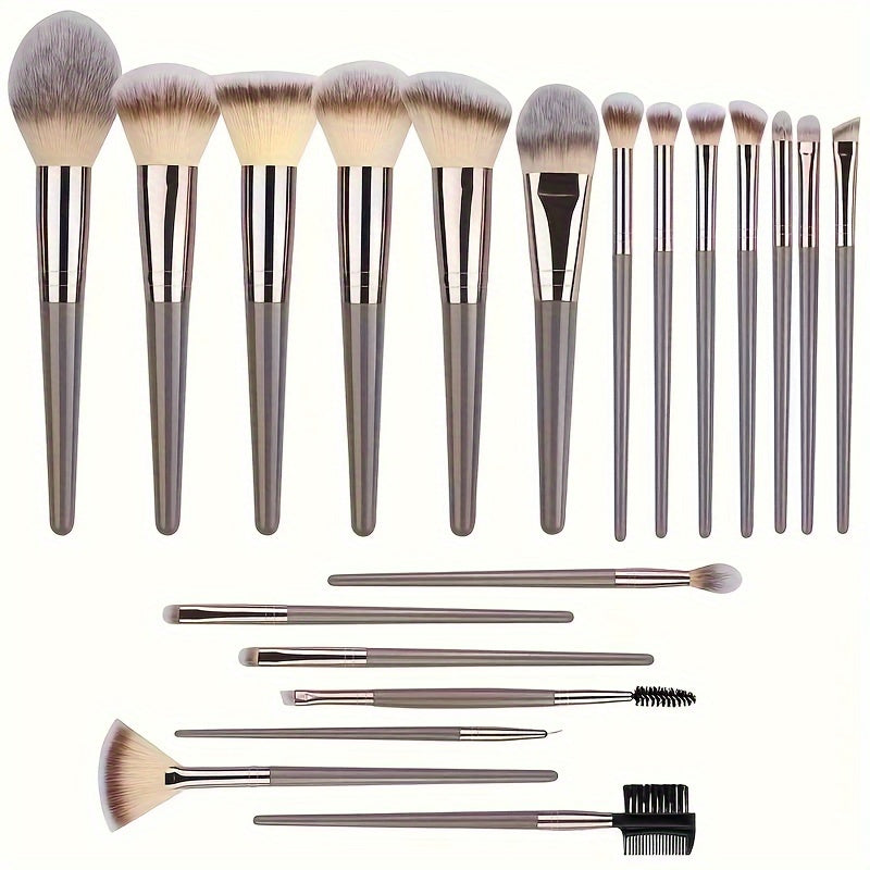 Premium Champagne Golden Makeup Brushes With Travel Portable Case Professional Foundation Blush Eyeshadow Blending Makeup Beauty Tool Christmas Gift Ideal For Women Create Flawless Makeup - Gift Set Mother's Day Gift