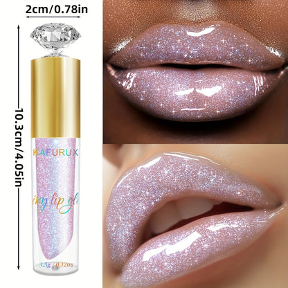 KAFURUX Long-Lasting Lip Glaze - Waterproof, Not Sticky, Natural Shine, Sparkle, Easy to Apply, All-Day Wear, Pink Lipstick for Women, Smooth Texture, Sleek Tube Design, Beauty Product, Lip Gloss For Girl/lady
