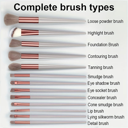 Synthetic Fibers Makeup Brush Set - Professional Foundation, Concealer, Eye Shadow, Blending Brushes - Manual Use, Plastic Handle Beauty Tools For Flawless Makeup Application