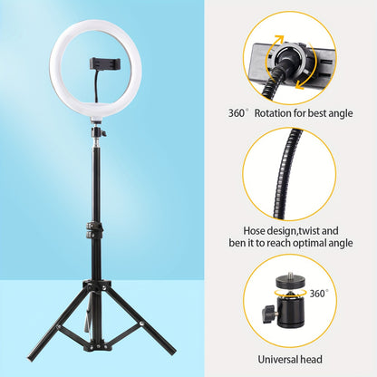 10.0-inch Circular Fill Light Set, Mobile Beauty Light, Live Streaming Light Selfie Circular Fill Light, Adjustable Desktop Tripod, Suitable For Hotel, Video, Photography, Selfie, Vlog, Makeup, Live Streaming Dimming LED Ring