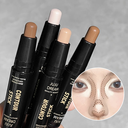 JUJU Dream Beauty Makeup Contour Stick - Dual-Ended, Water Resistant, Medium Tone, Matte Finish, Stick Form, Medium Coverage, <1 Fl Oz - Cover Acne Marks & Dark Circles