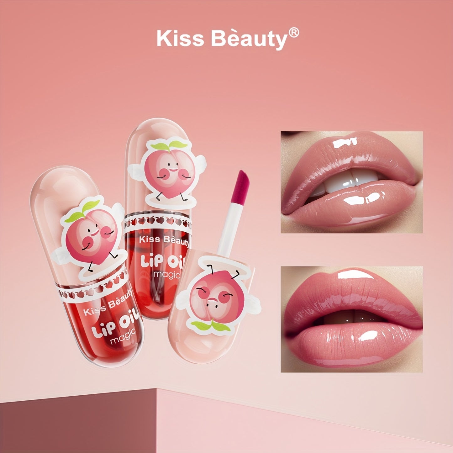 1pc Kiss Beauty Lip Oil Magic, Moisturizing Lip Balm, Waterproof Lip Gloss, All Skin Types, Exfoliating Lip Treatment, Valentine's Day Gift, 3.38oz Liquid