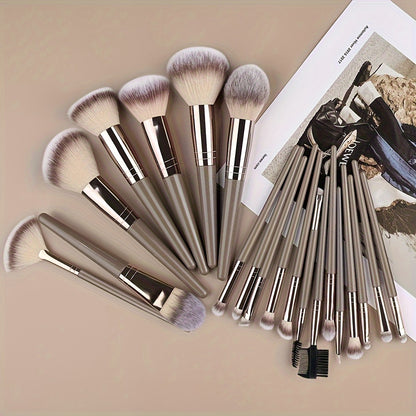 [10/15/18/20pcs Luxurious Makeup Brush Set] Luxurious 10/15/18/20pcs Makeup Brush Set - Premium, Multi-Function Beauty Tools for Flawless Foundation, Eyelash, Eyebrow & Eyeshadow Application - Ideal Gift for Christmas, Hallow