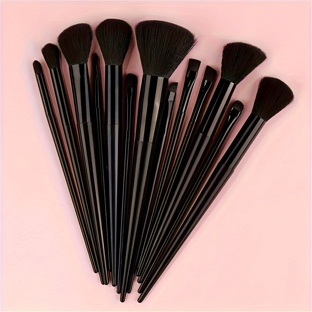 Synthetic Fibers Makeup Brush Set - Professional Foundation, Concealer, Eye Shadow, Blending Brushes - Manual Use, Plastic Handle Beauty Tools For Flawless Makeup Application