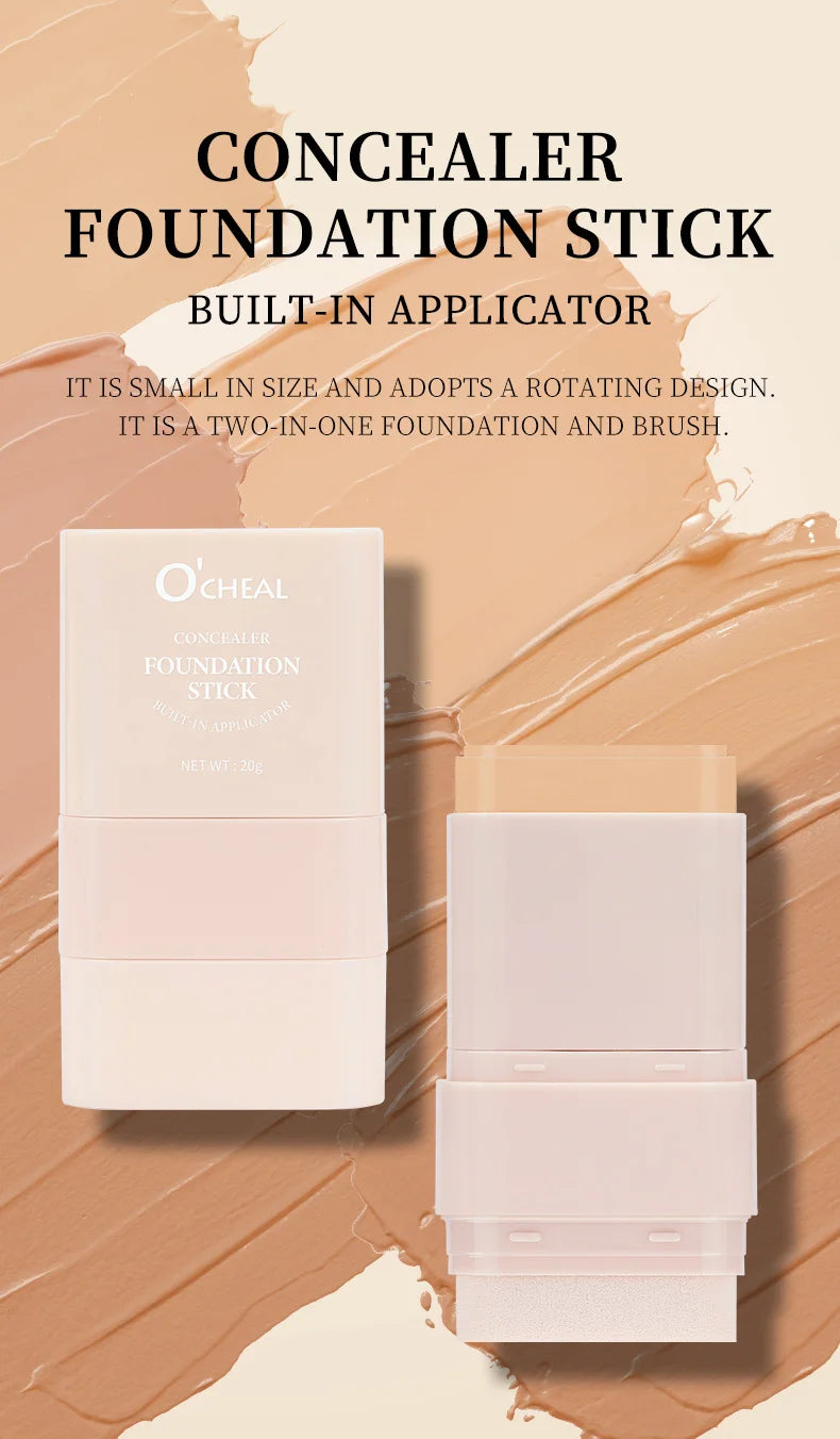 O'cheal Two In One Concealer Foundation Stick Facial Matte Waterproof Bronzer Contouring Face Coverage Moisturizing Makeup Cream
