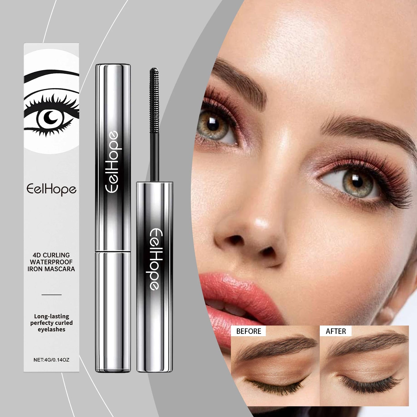 Eelhope 4g Eyelash Lengthening Mascara 4d Curly Thicken Eye Lash Long Lasting Makeup Waterproof Fast Dry Black Curling Mascara