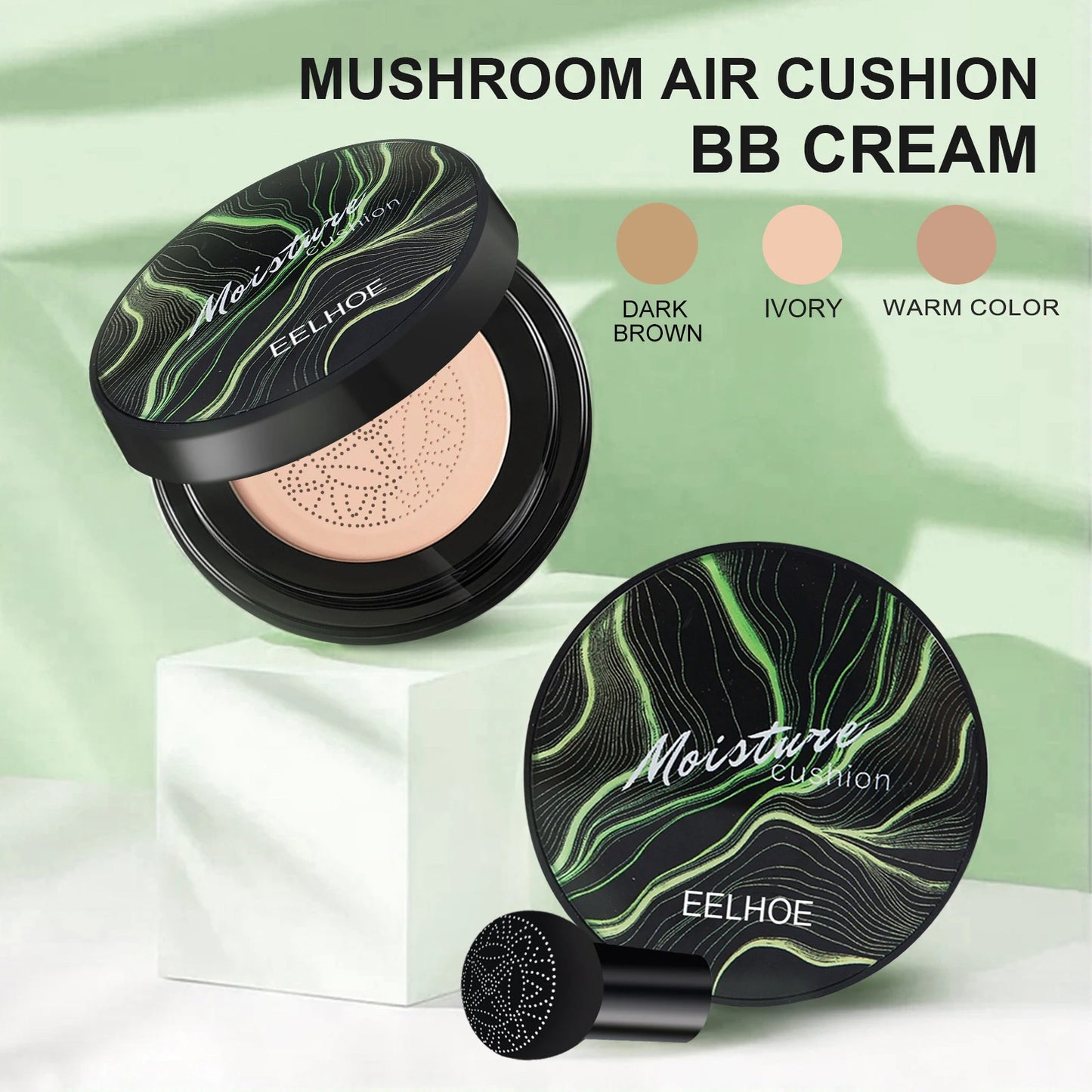 EELHOE Moisturizing Cushion BB Cream Perfect Concealer Glowing Skin Tone Enhance Luster Easy to Operate Lasting Makeup BB Cream