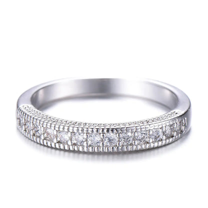 Zirconia Inlaid Ring - Wedding Fashion Jewelry