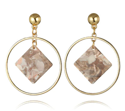 Geometric Earrings Korean Style Acetate Jewelry 2018