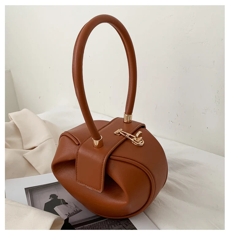 Bowling Spherical Women's Handbag Luxury Brand Designer Hobos Bag Fashion Mini Round Shoulder Bags PU Leather Female Purse