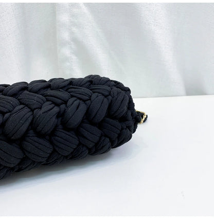 Women's Hand-Woven Bag Crochet Homemade Graceful Strip Thread Handbag Women's Shoulder/Crossbody Bag