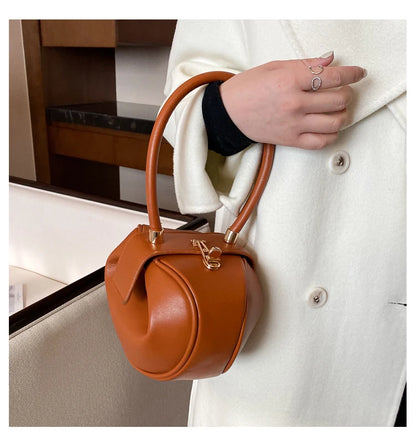 Bowling Spherical Women's Handbag Luxury Brand Designer Hobos Bag Fashion Mini Round Shoulder Bags PU Leather Female Purse