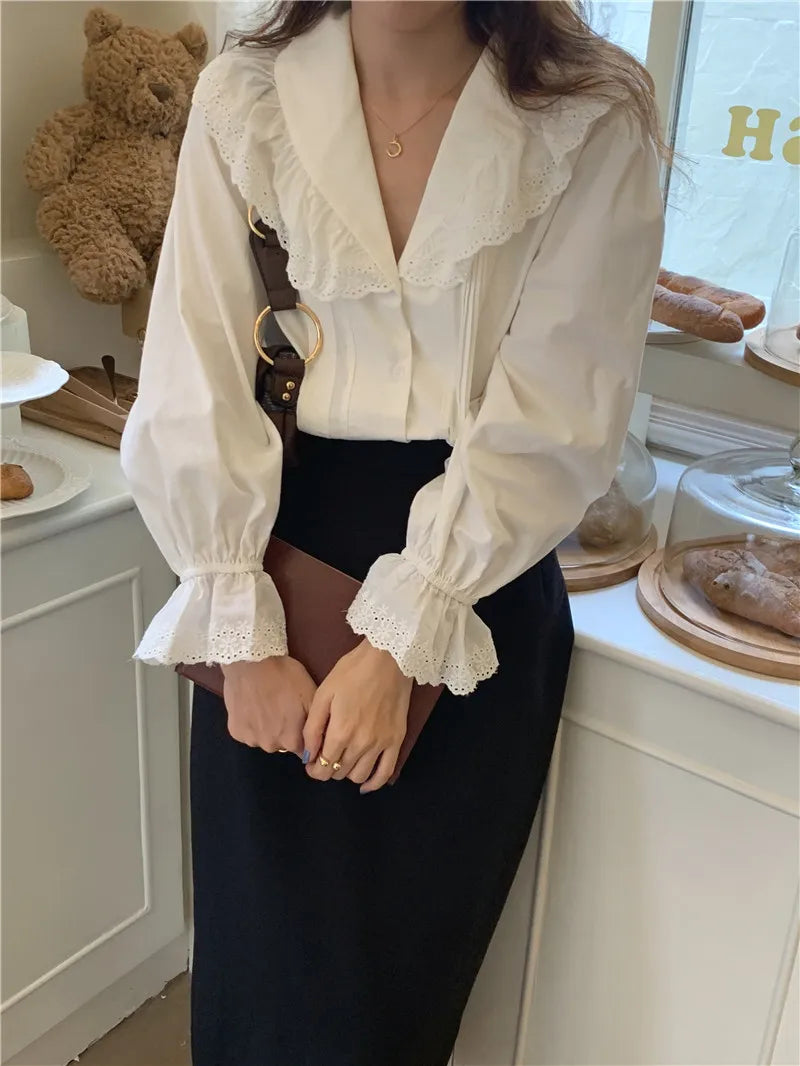 Women Blouse Female Shirt Summer Womens Blouses Spring Maxi Blusas Casual Elegant Vintage Long Sleeve Cotton Oversize Loose