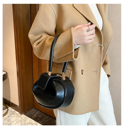 Bowling Spherical Women's Handbag Luxury Brand Designer Hobos Bag Fashion Mini Round Shoulder Bags PU Leather Female Purse