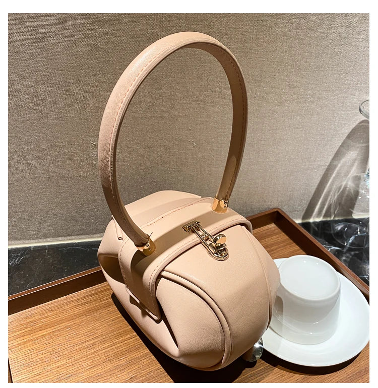 Bowling Spherical Women's Handbag Luxury Brand Designer Hobos Bag Fashion Mini Round Shoulder Bags PU Leather Female Purse