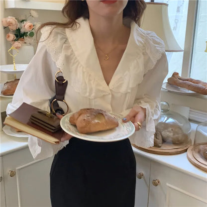 Women Blouse Female Shirt Summer Womens Blouses Spring Maxi Blusas Casual Elegant Vintage Long Sleeve Cotton Oversize Loose