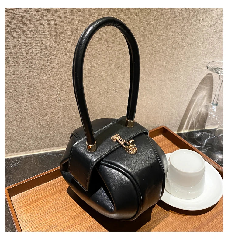Bowling Spherical Women's Handbag Luxury Brand Designer Hobos Bag Fashion Mini Round Shoulder Bags PU Leather Female Purse
