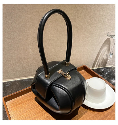 Bowling Spherical Women's Handbag Luxury Brand Designer Hobos Bag Fashion Mini Round Shoulder Bags PU Leather Female Purse