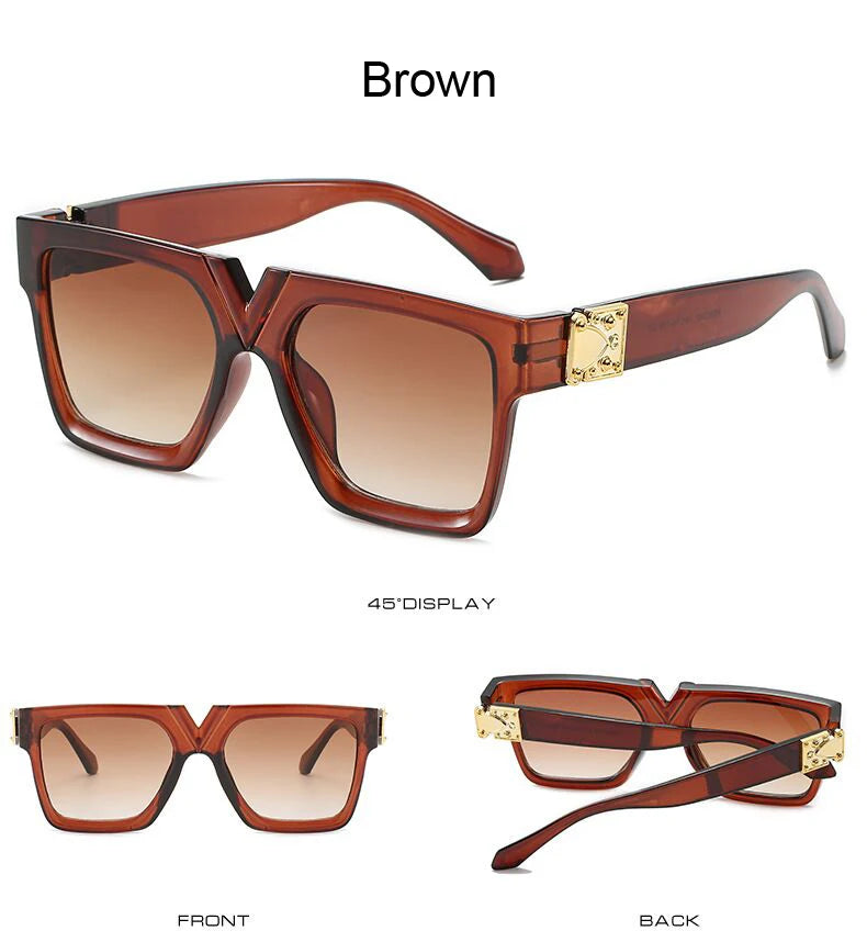 2021 Square Sunglasses Woman Luxury Brand Travel Black Rectangle Sun Glasses Female Fashion Retro Lunette De Soleil Femme