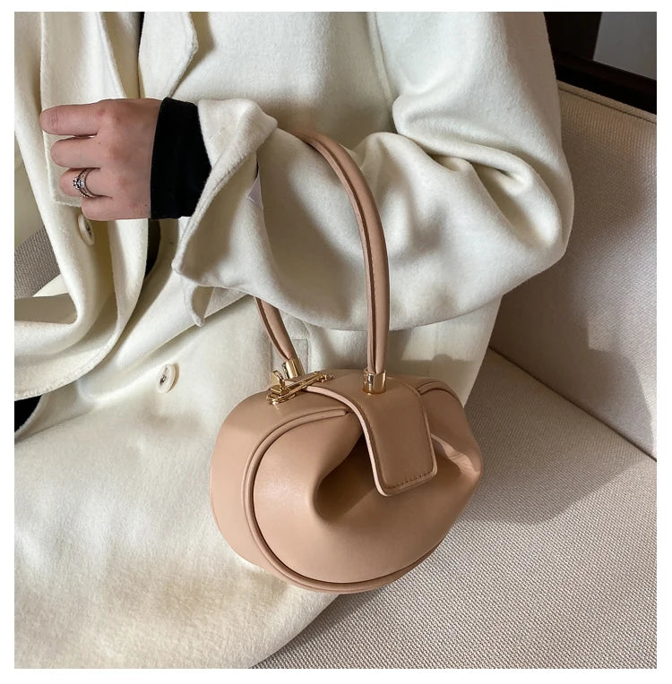 Bowling Spherical Women's Handbag Luxury Brand Designer Hobos Bag Fashion Mini Round Shoulder Bags PU Leather Female Purse