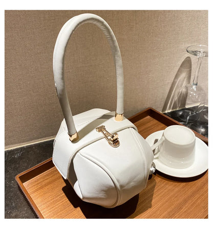 Bowling Spherical Women's Handbag Luxury Brand Designer Hobos Bag Fashion Mini Round Shoulder Bags PU Leather Female Purse