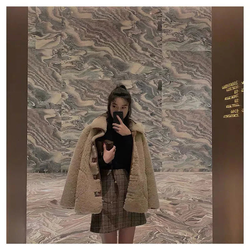 Plaid Woolen Skirt Autumn and Winter Women's Clothing High Waist A- line Skirt Woman Skirts Mujer Faldas Saias Mulher