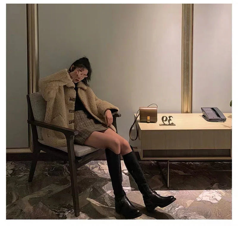 Plaid Woolen Skirt Autumn and Winter Women's Clothing High Waist A- line Skirt Woman Skirts Mujer Faldas Saias Mulher