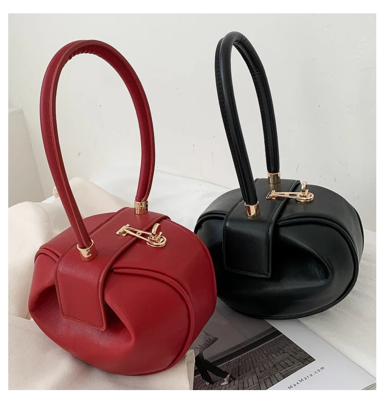 Bowling Spherical Women's Handbag Luxury Brand Designer Hobos Bag Fashion Mini Round Shoulder Bags PU Leather Female Purse