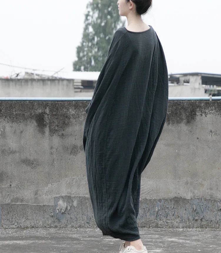 Vestidos Mujer 2025 Latest Autumn Spring Solid Color Cotton Linen Robes Dress for Women Large Size Plus Size Artist Ropa Dresses