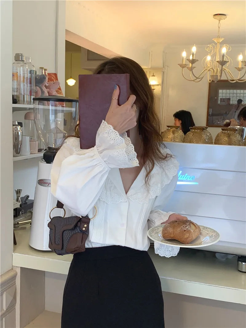 Women Blouse Female Shirt Summer Womens Blouses Spring Maxi Blusas Casual Elegant Vintage Long Sleeve Cotton Oversize Loose