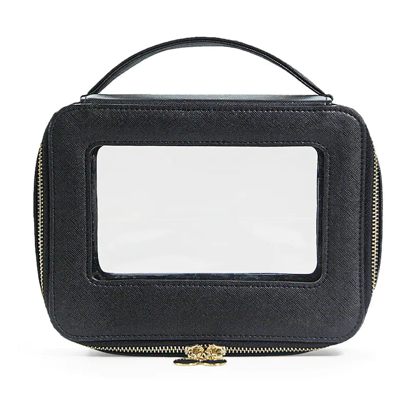 Colorful Saffiano Portable Cosmetic Case Makeup Bag