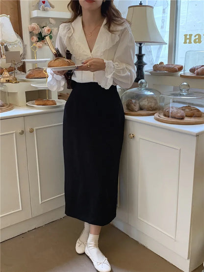 Women Blouse Female Shirt Summer Womens Blouses Spring Maxi Blusas Casual Elegant Vintage Long Sleeve Cotton Oversize Loose