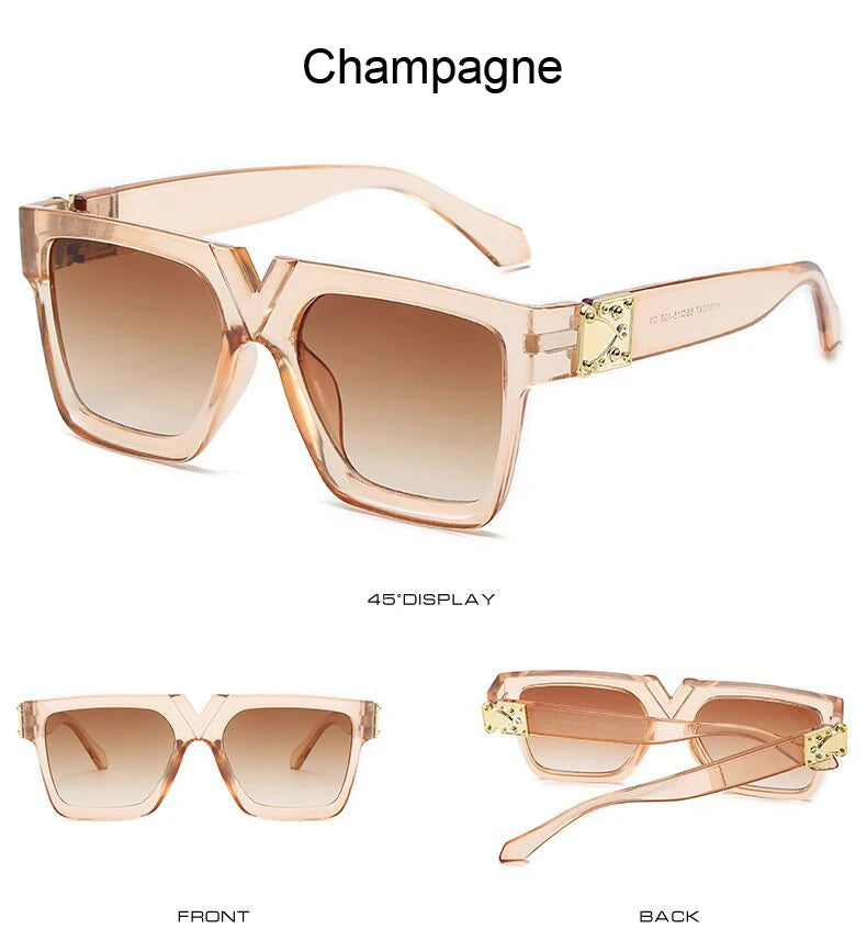 2021 Square Sunglasses Woman Luxury Brand Travel Black Rectangle Sun Glasses Female Fashion Retro Lunette De Soleil Femme