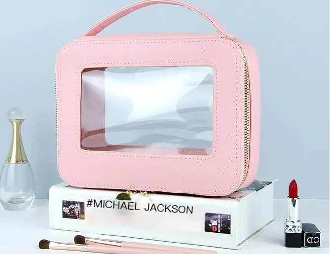 Colorful Saffiano Portable Cosmetic Case Makeup Bag