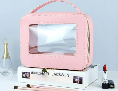 Colorful Saffiano Portable Cosmetic Case Makeup Bag