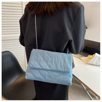 Handbag Woman Fashion Luxury Denim Blue Shoulder Bag Briefcase Messenger Bags Large Capacity Work Study Street Tote Bag Purses