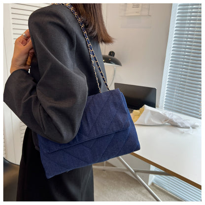 Handbag Woman Fashion Luxury Denim Blue Shoulder Bag Briefcase Messenger Bags Large Capacity Work Study Street Tote Bag Purses