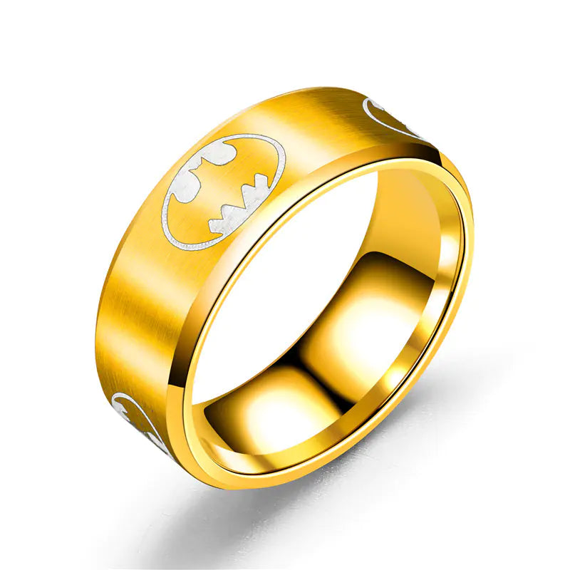 Tricolor Batman Stainless Steel Ring Jewelry
